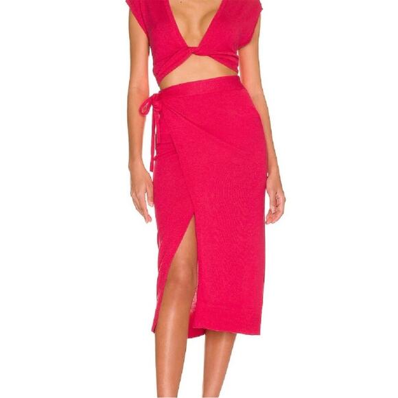 Lovers + Friends Basia Wrap Midi Skirt Sz M - Picture 1 of 7